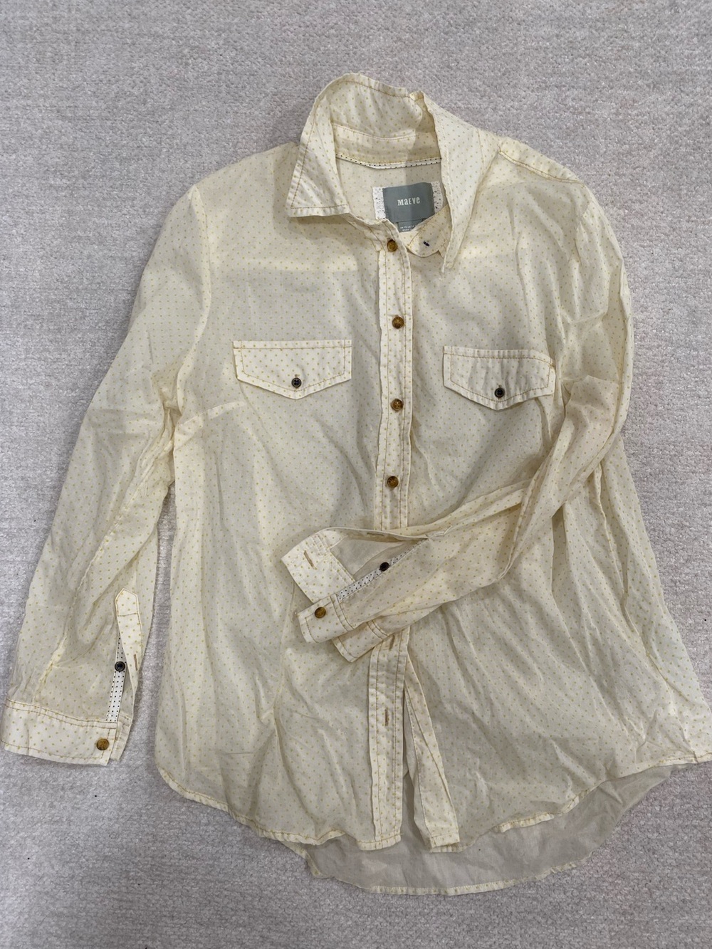 Mauve Cream Button-Front Women's Blouse